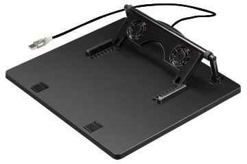 Подставка для ноутбука HAMA H-39796 -кулер для ноутбука USB 2 вентилятора регул. накл.до 20 град поворотная черн